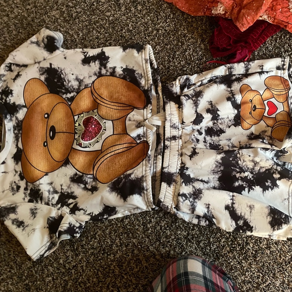 Teddy bear two piece sleep wear